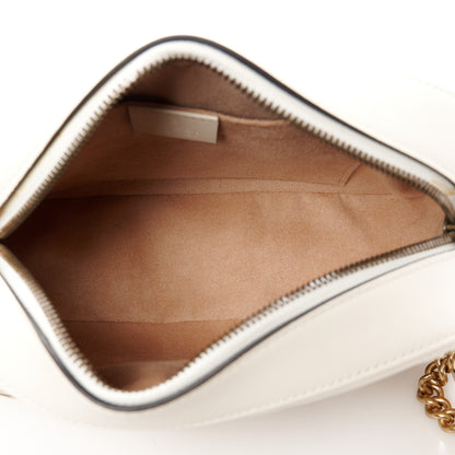 Gucci Calfskin Matelasse Animal Studs Small GG Marmont Chain Shoulder Bag White 5 of 10