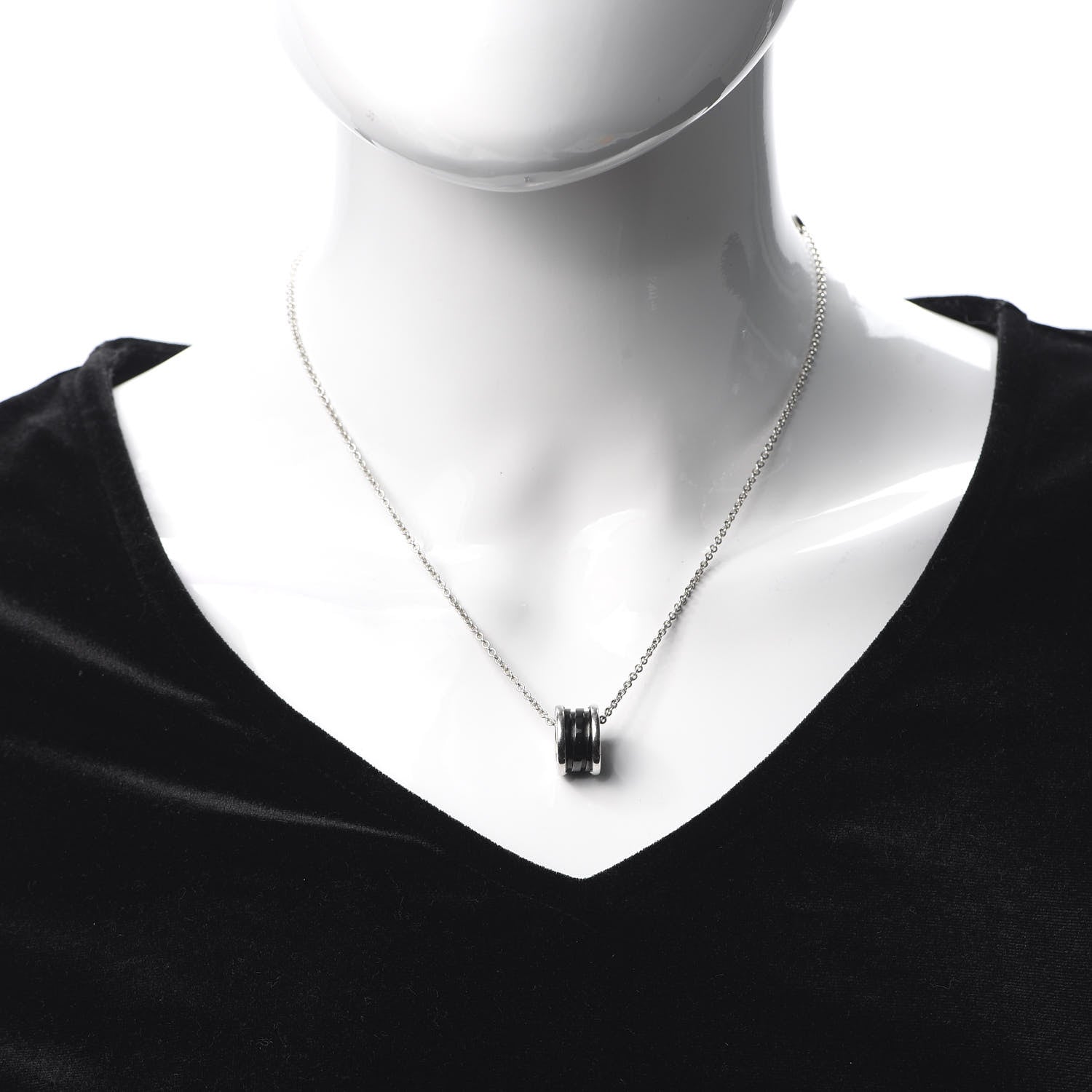 Bulgari Sterling Silver Ceramic Save The Children Pendant Necklace 2 of 8