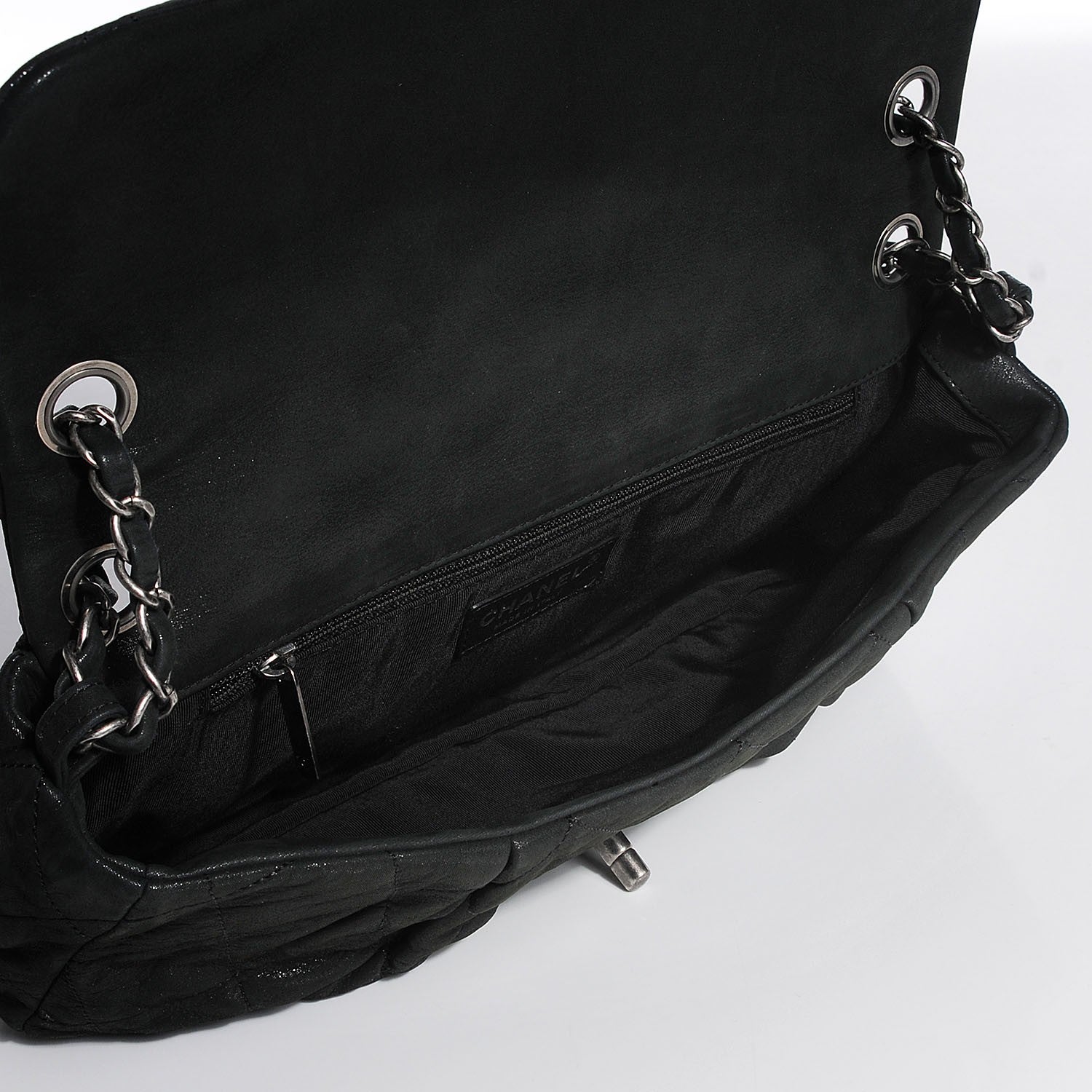 Chanel Iridescent Calfskin Large Chic Quilt Flap Black 8 of 8