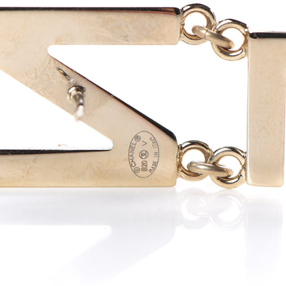 Chanel Metal Cha-Nel Logo Drop Earrings Gold 4 of 5