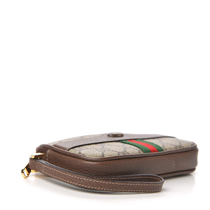 Gucci GG Supreme Monogram Ophidia Phone Case Wristlet Brown 3 of 6