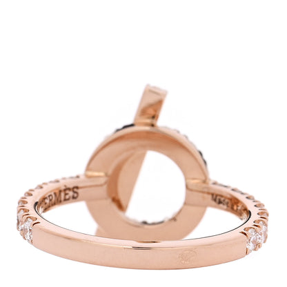 Hermes 18K Rose Gold Diamond Finesse Ring 50 5.25 3 of 6