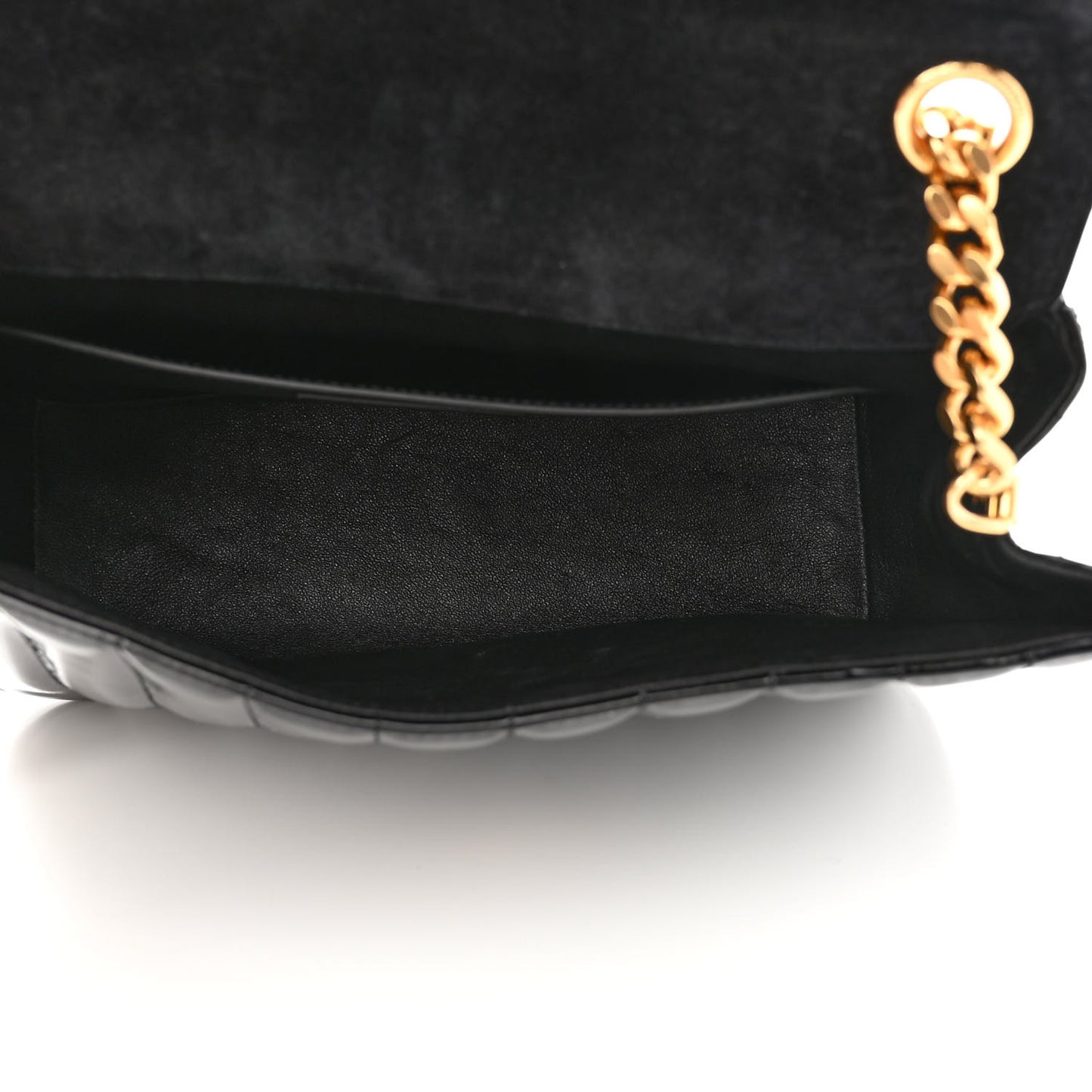 Patent Matelasse Monogram Large Vicky Chain Bag Black