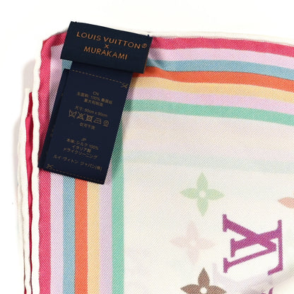 Louis Vuitton LV X TM Silk Monogram Multicolor Square Scarf 90 White 3 of 3