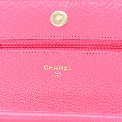 Chanel Caviar Quilted Wallet On Chain WOC Rose 5 of 11
