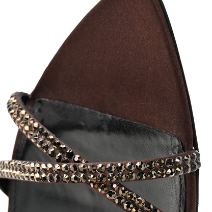 Saint Laurent Satin Crystal Ava 105 Sandals 37 Amaranth 8 of 11