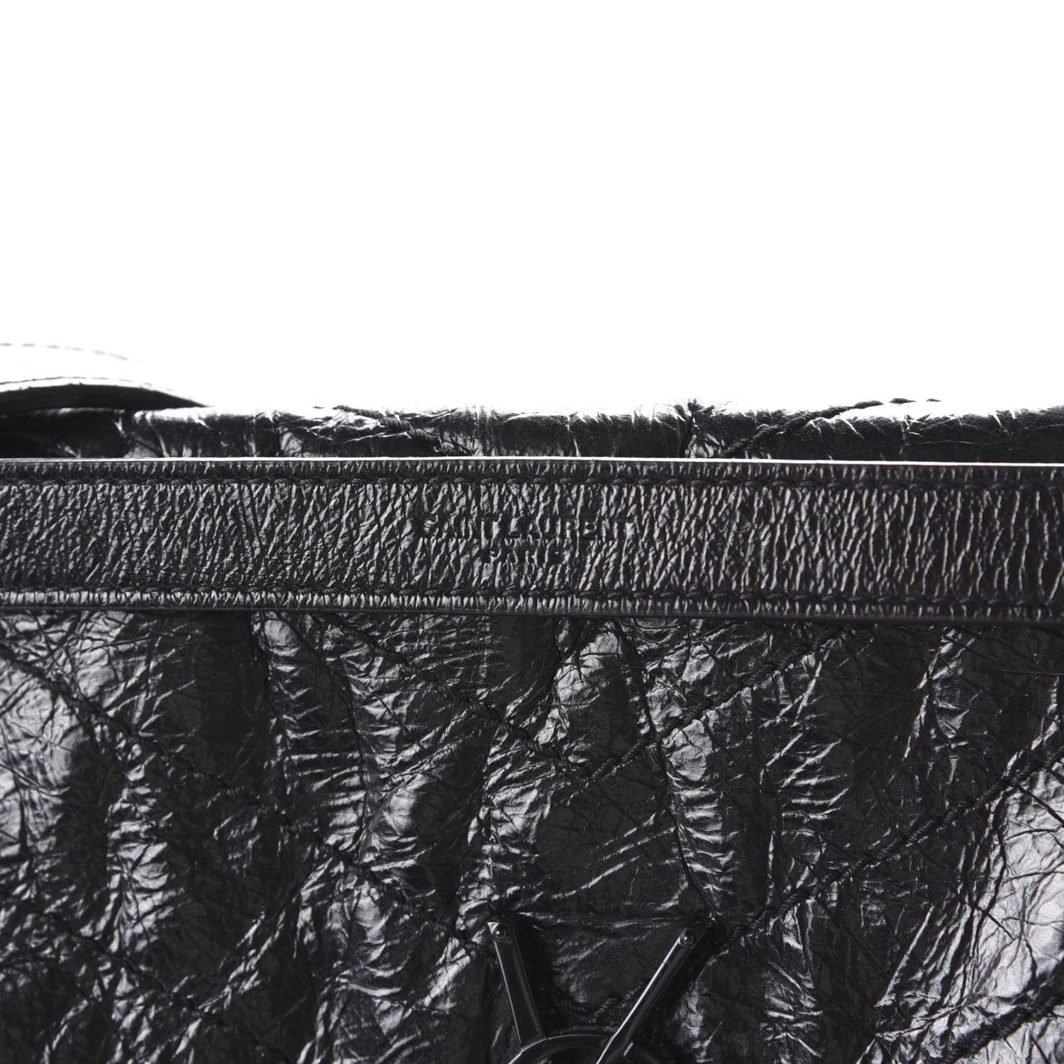 Saint Laurent Crinkled Calfskin Matelasse Monogram Medium Niki Chain Satchel Black 12 of 13