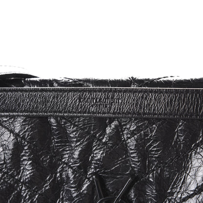 Saint Laurent Crinkled Calfskin Matelasse Monogram Medium Niki Chain Satchel Black 12 of 13