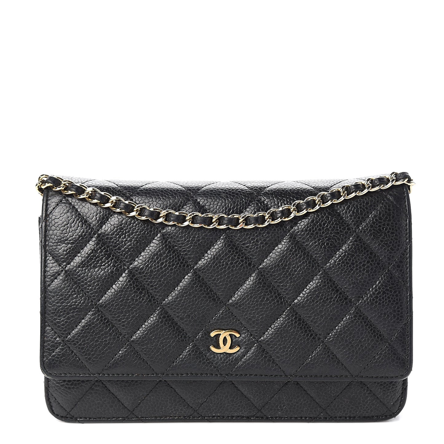 Caviar Quilted Wallet On Chain WOC Black
