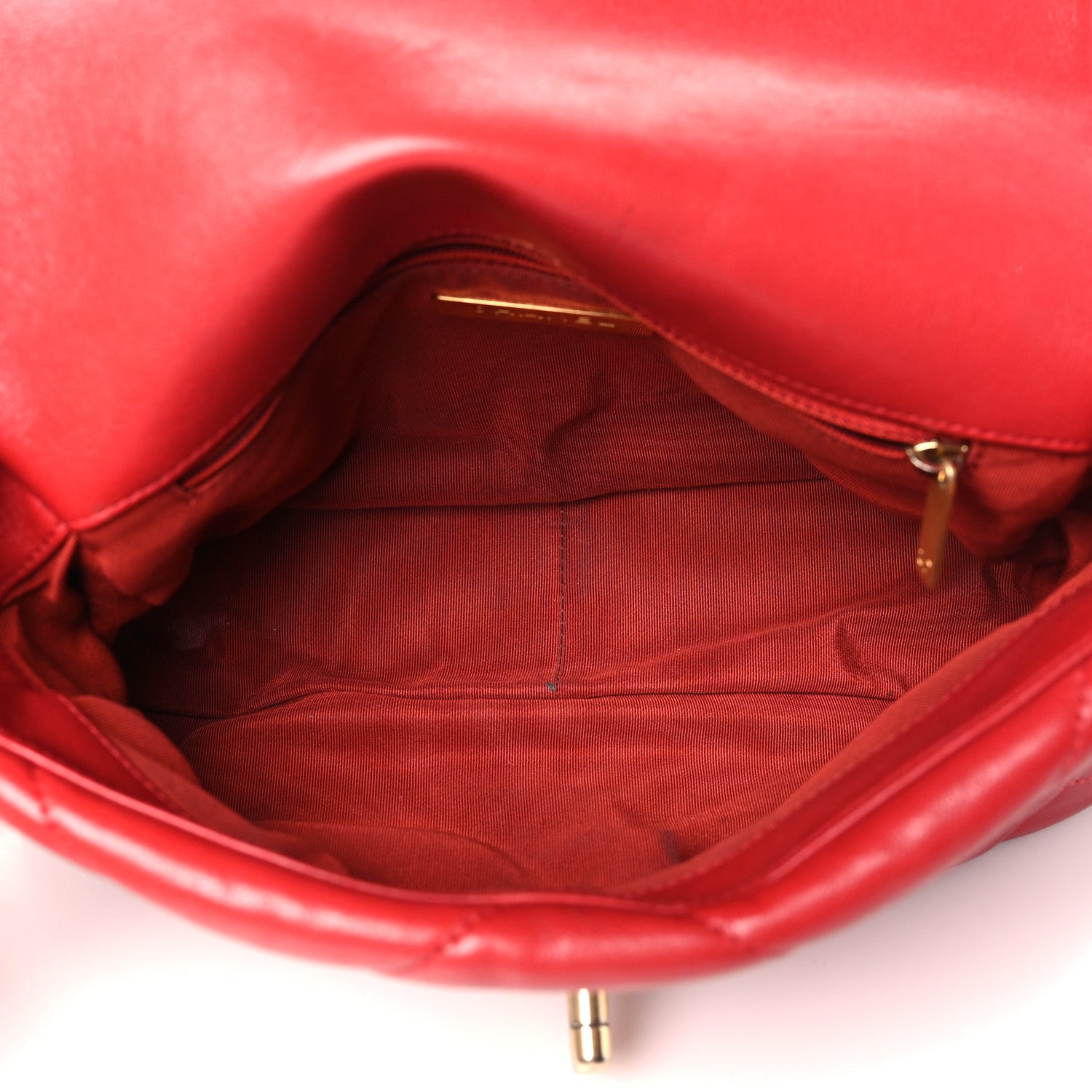Chanel Lambskin Quilted Medium Chanel 19 Flap Red 5 of 12