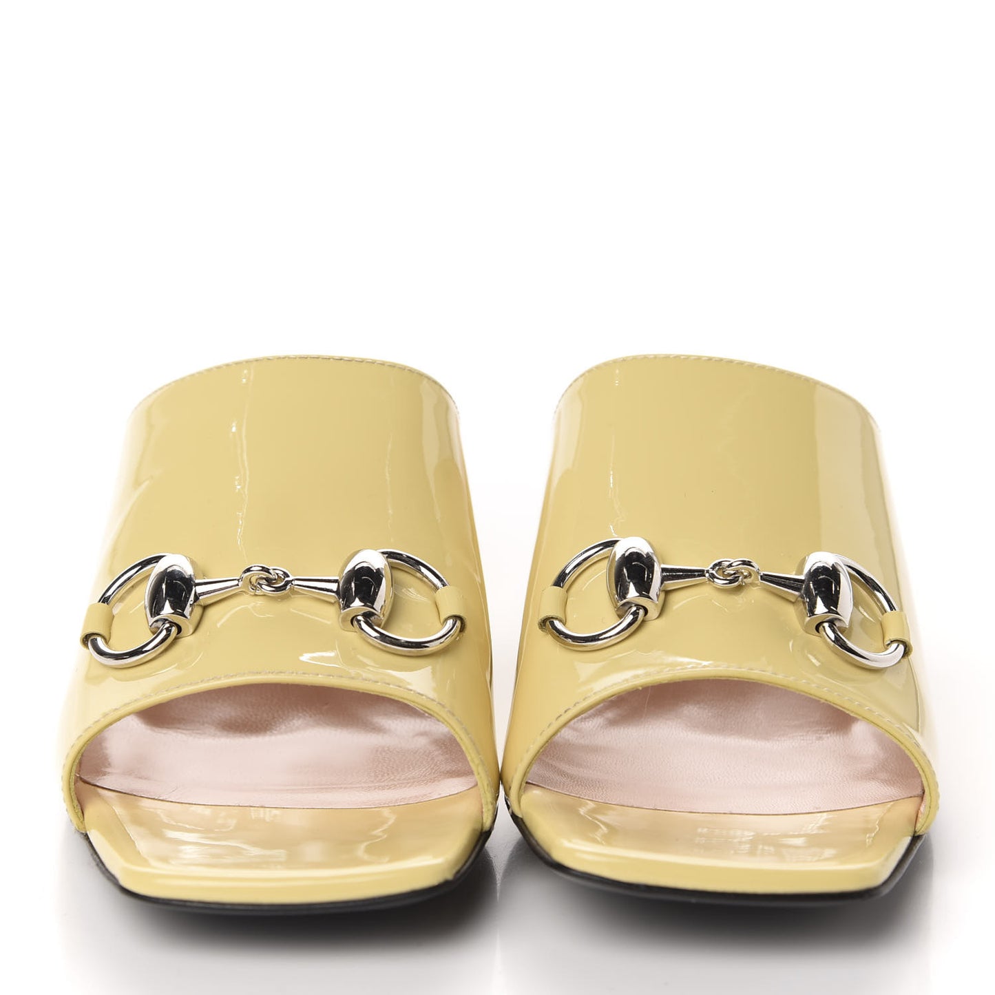 Patent Lexi Horsebit Mid-Heel Slide Sandals 35 Burro