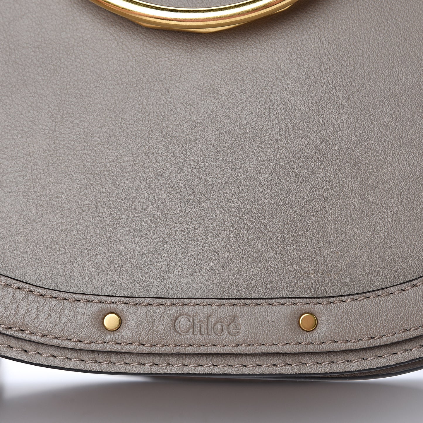 Calfskin Suede Medium Nile Bracelet Bag Motty Grey