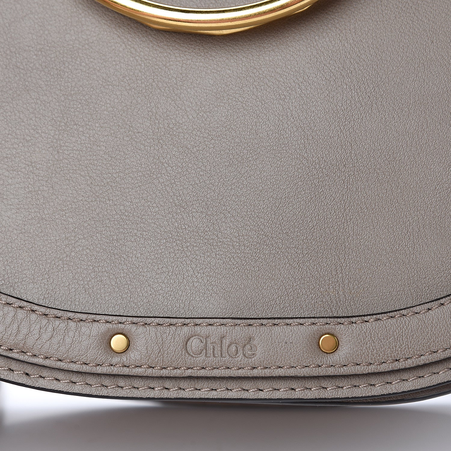 Chloe Calfskin Suede Medium Nile Bracelet Bag Motty Grey 11 of 13