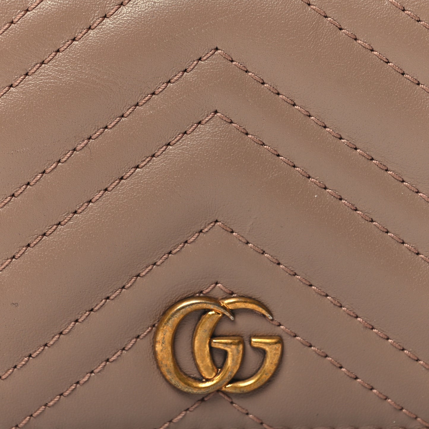 Calfskin Matelasse GG Marmont Card Case Porcelain Rose