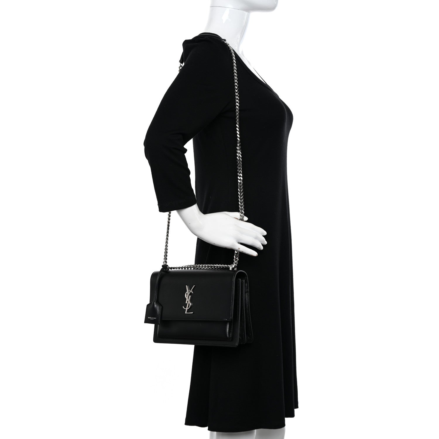 Saint Laurent Calfskin Medium Monogram Sunset Black 2 of 13