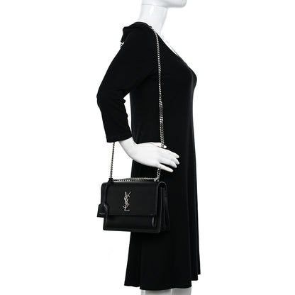Saint Laurent Calfskin Medium Monogram Sunset Black 2 of 13