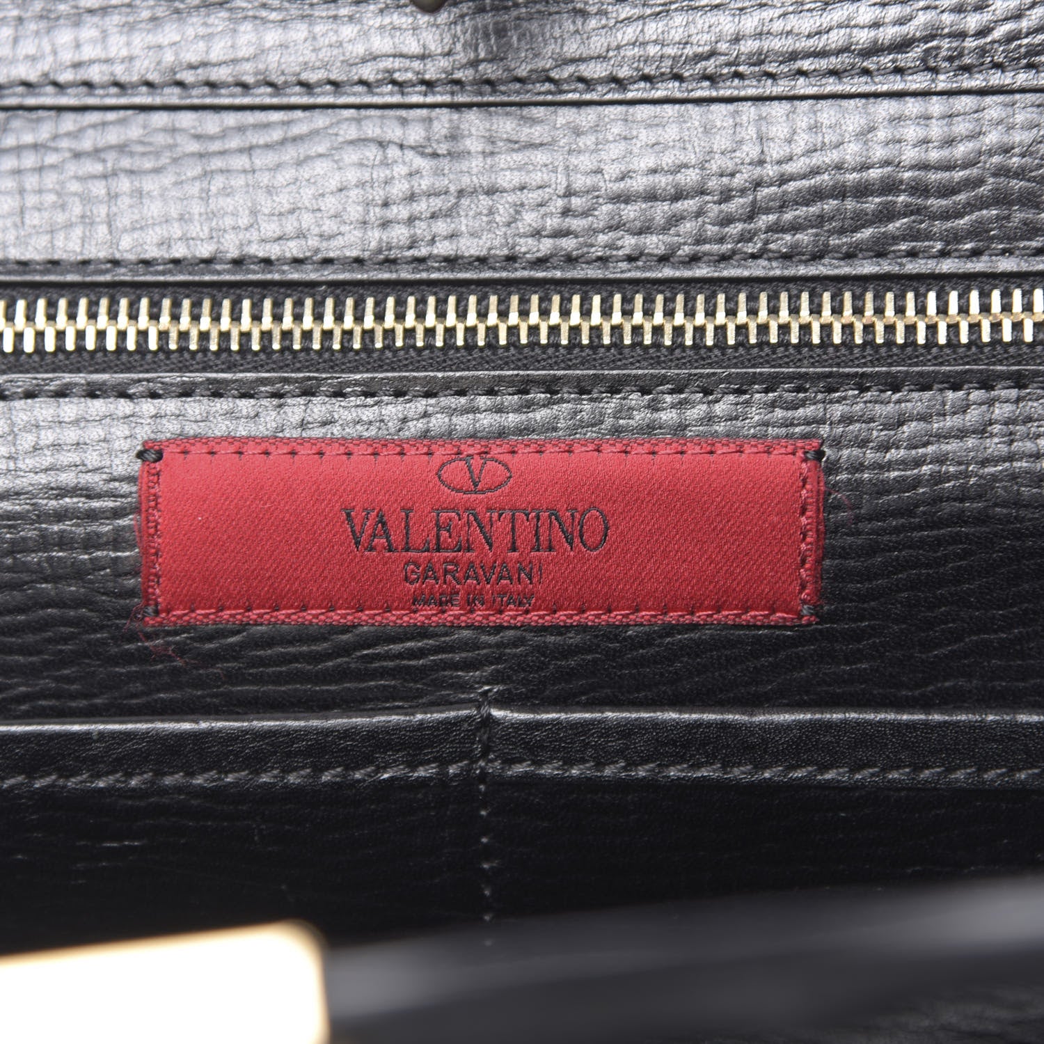 Valentino Garavani Textured Calfskin Medium Rockstud Tote Black 7 of 13