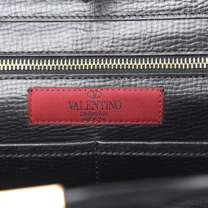 Valentino Garavani Textured Calfskin Medium Rockstud Tote Black 7 of 13