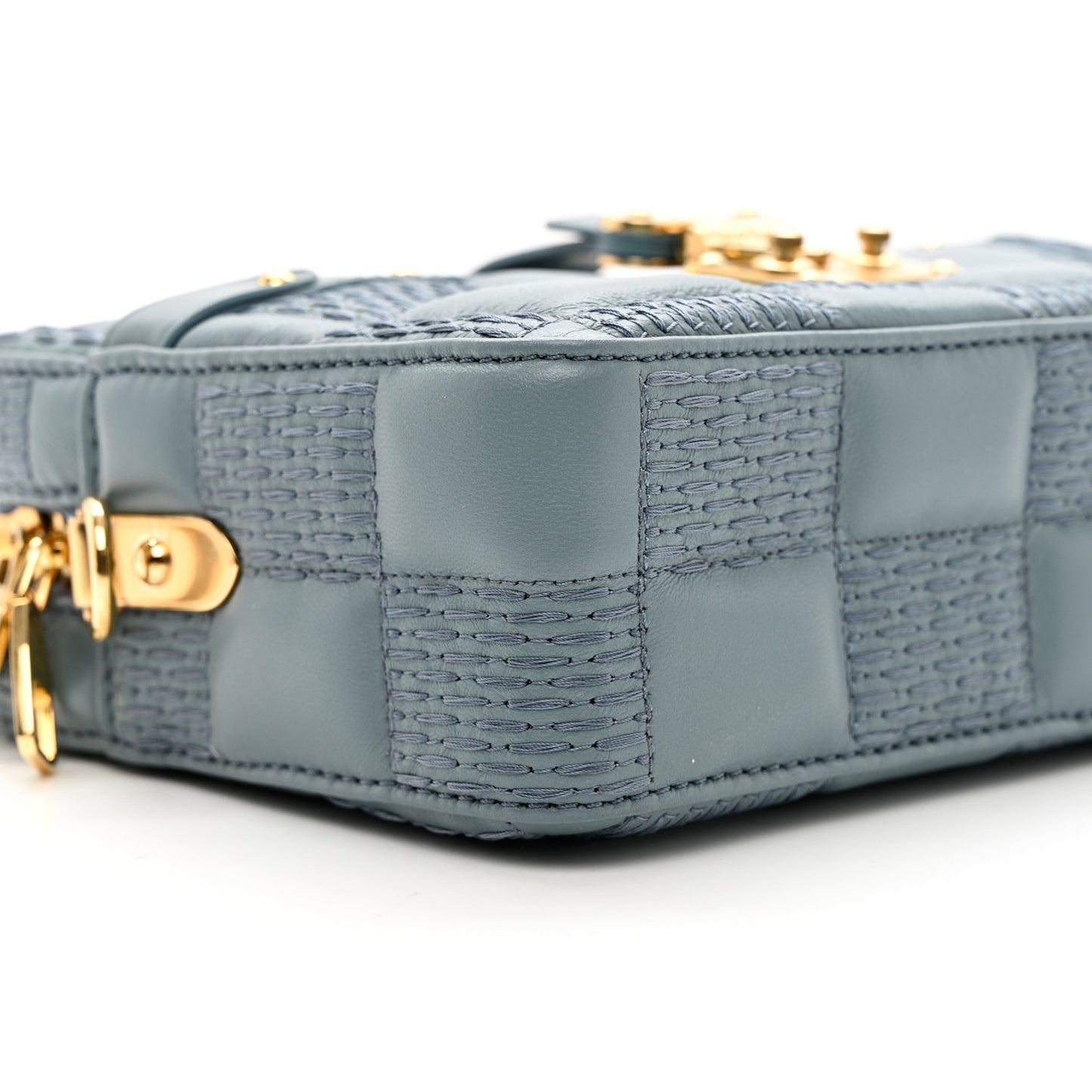 Lambskin Damier Quilt Troca PM Glacier