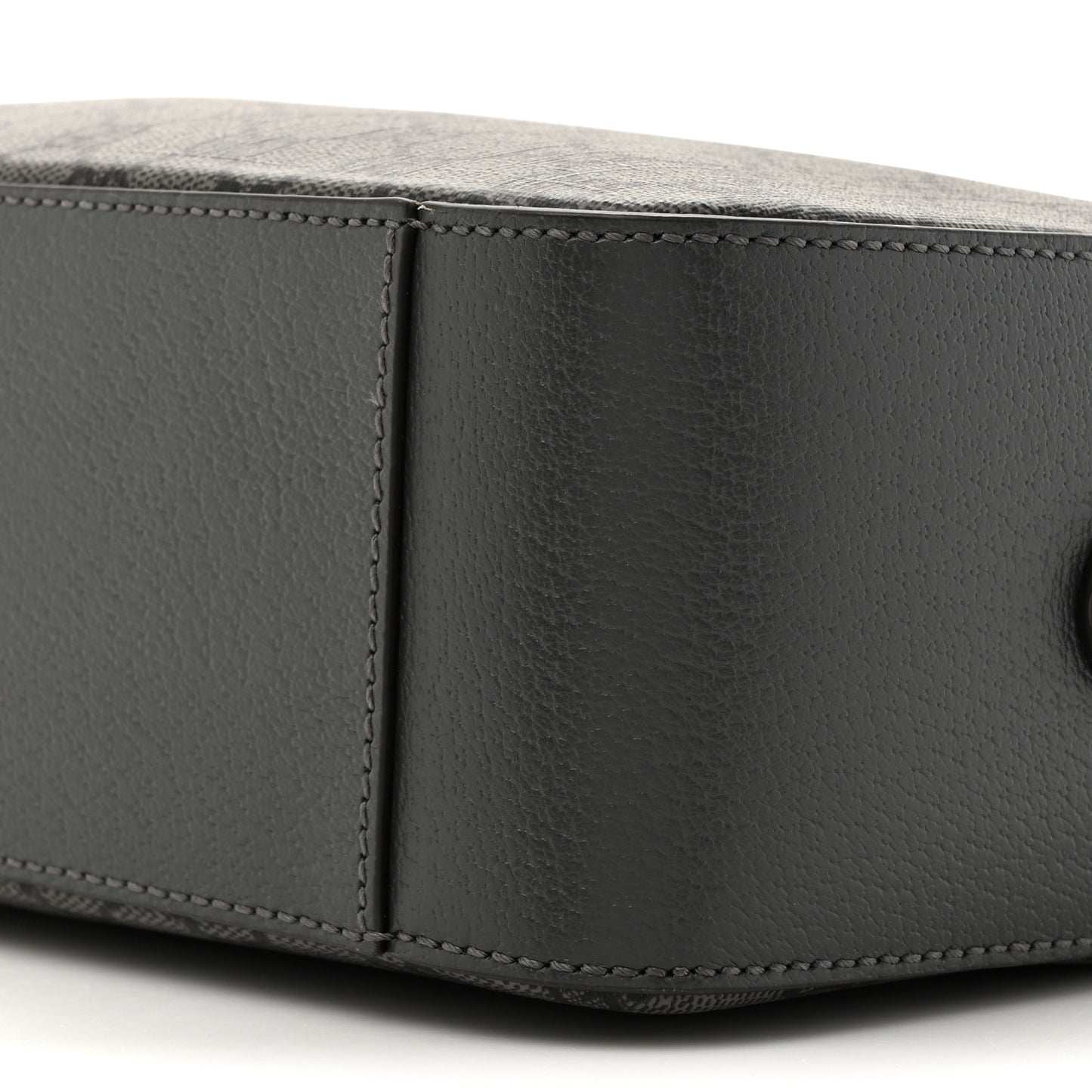 GG Supreme Monogram Textured Dollar Calfskin Ophidia Shoulder Bag Grey Black Graphite Grey