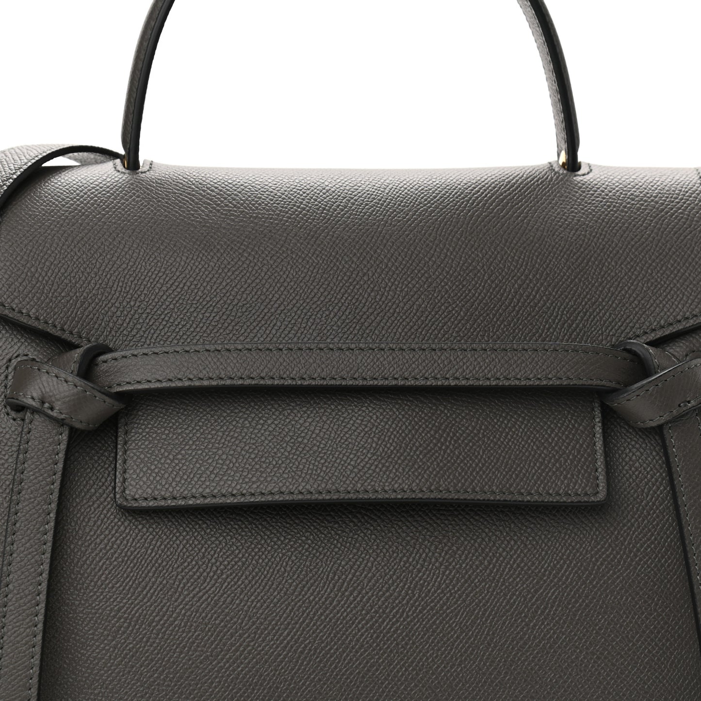 Grained Calfskin Micro Belt Bag Grey