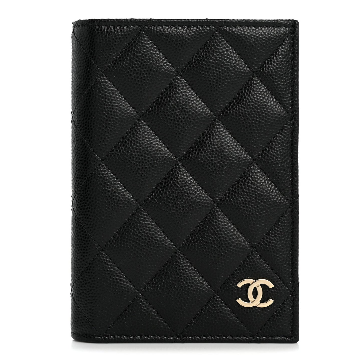 Caviar Quilted Passport Holder Black