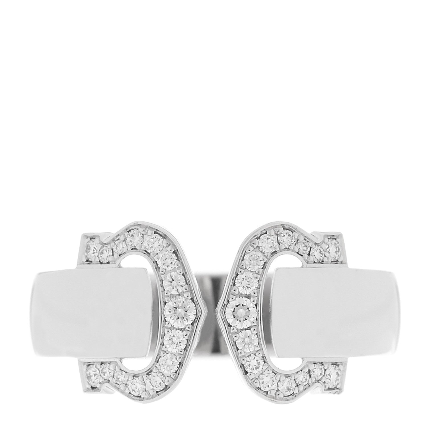 Cartier 18K White Gold Diamond C De Cartier Ring 51 5.75 1 of 4