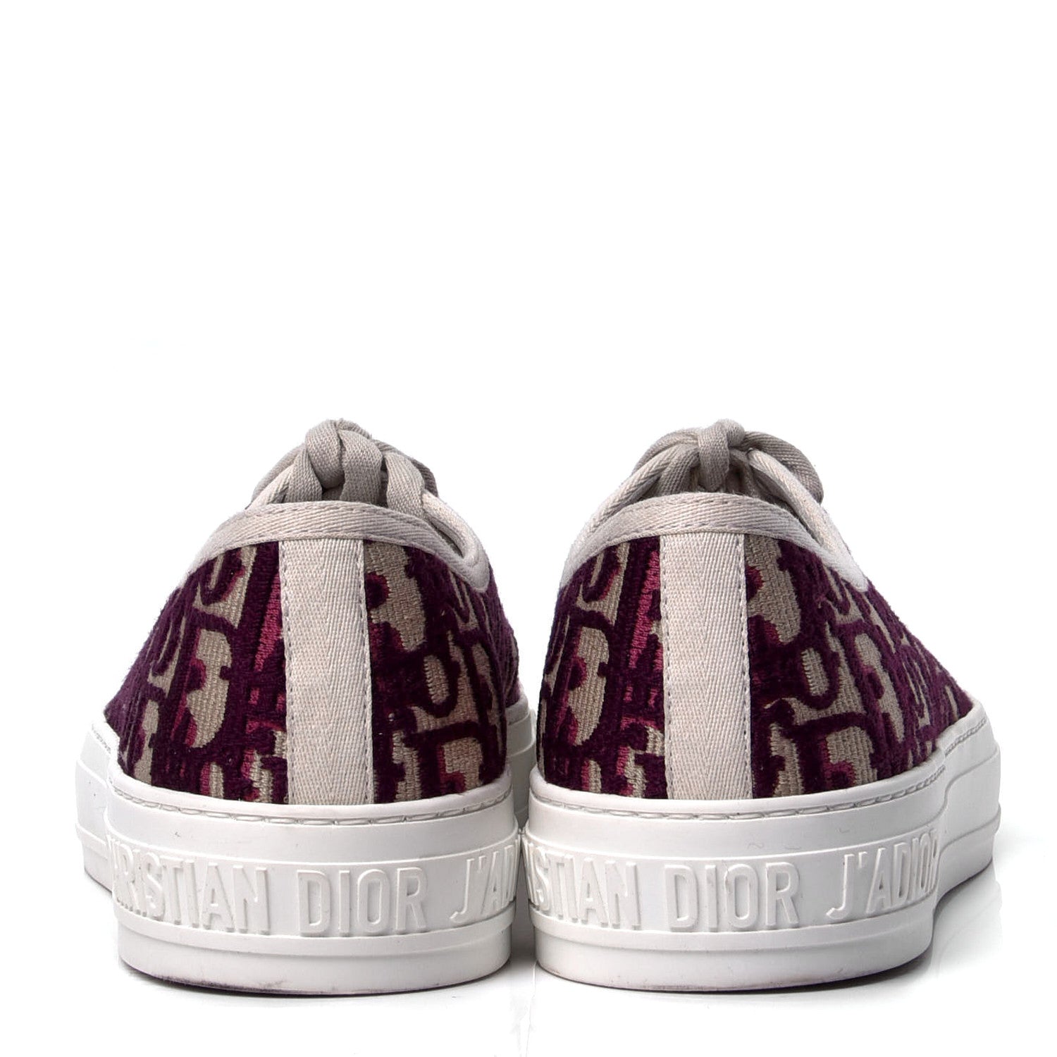 Christian Dior Canvas Oblique Walk'N'Dior Low Top Sneakers 39 Deep Amaranth 4 of 6