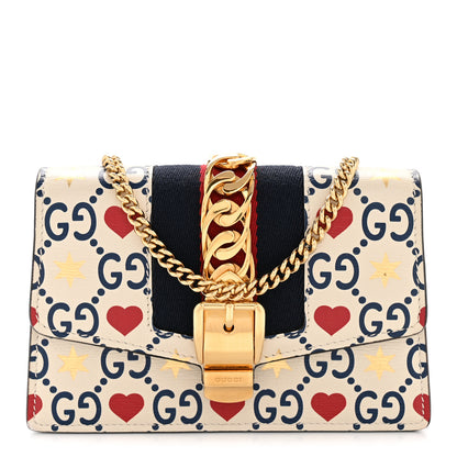 Gucci Textured Calfskin Valentine's Day Super Mini Sylvie Chain Shoulder Bag Ivory 1 of 11