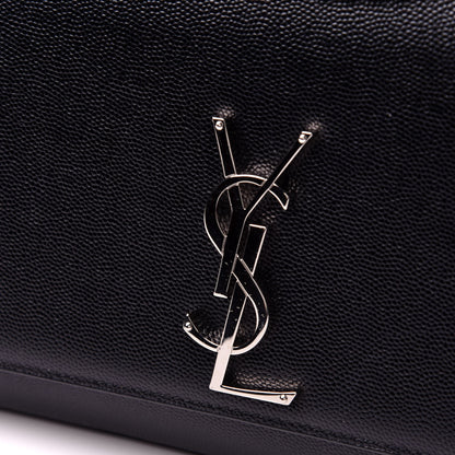 Saint Laurent Grain De Poudre Medium Classic Monogram Kate Satchel Black 12 of 13
