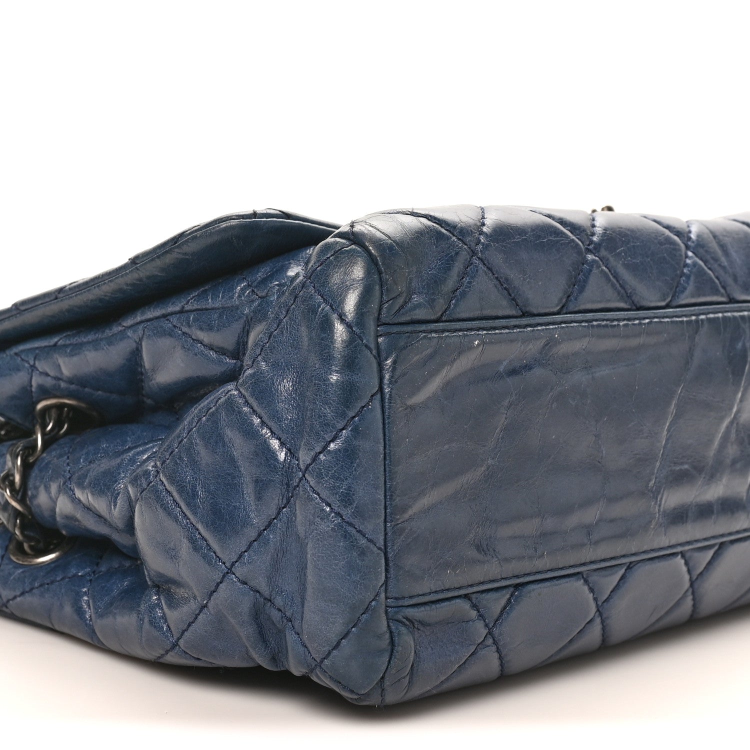 Chanel Glazed Calfskin Quilted Large Coco Soft Flap Navy 9 of 10