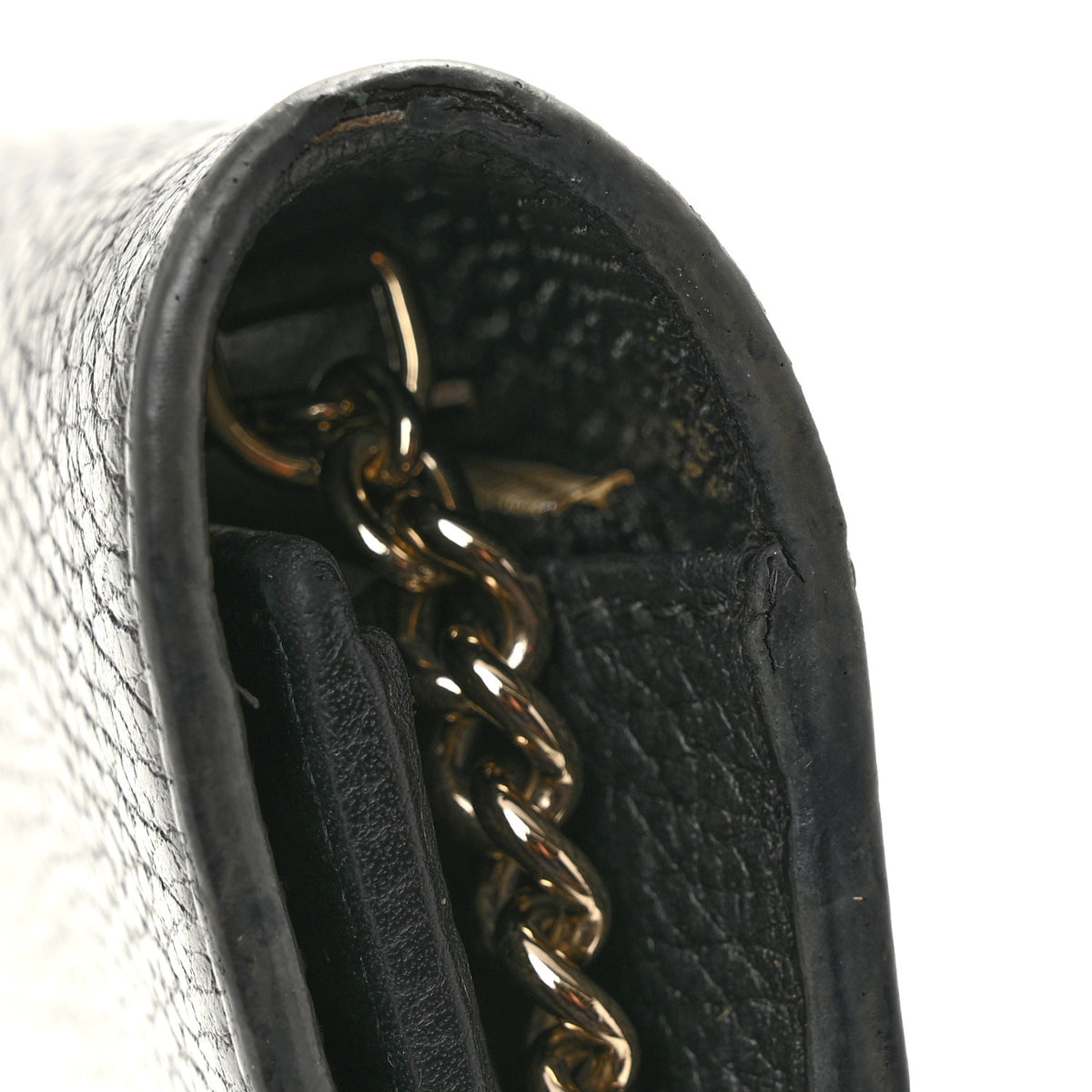 Gucci Dollar Calfskin Interlocking G Chain Wallet Black 14 of 15