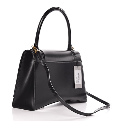 Balenciaga Shiny Box Calfskin Medium Hourglass Top Handle Bag Black 3 of 12
