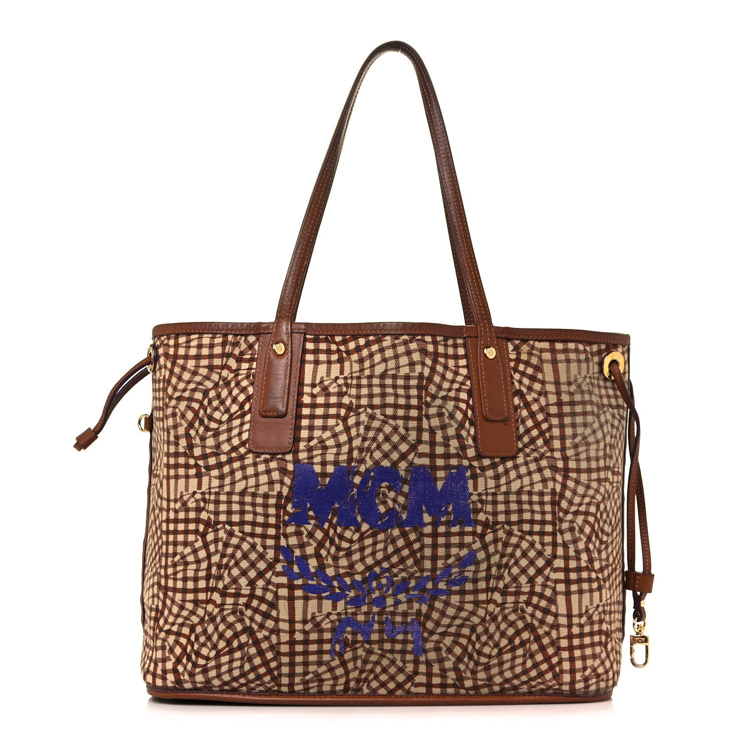 MCM Visetos Medium Liz Reversible Shopper Tote Cognac 12 of 28