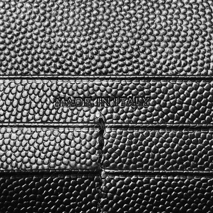 Saint Laurent Grain De Poudre Matelasse Chevron Monogram Chain Wallet Black 7 of 8