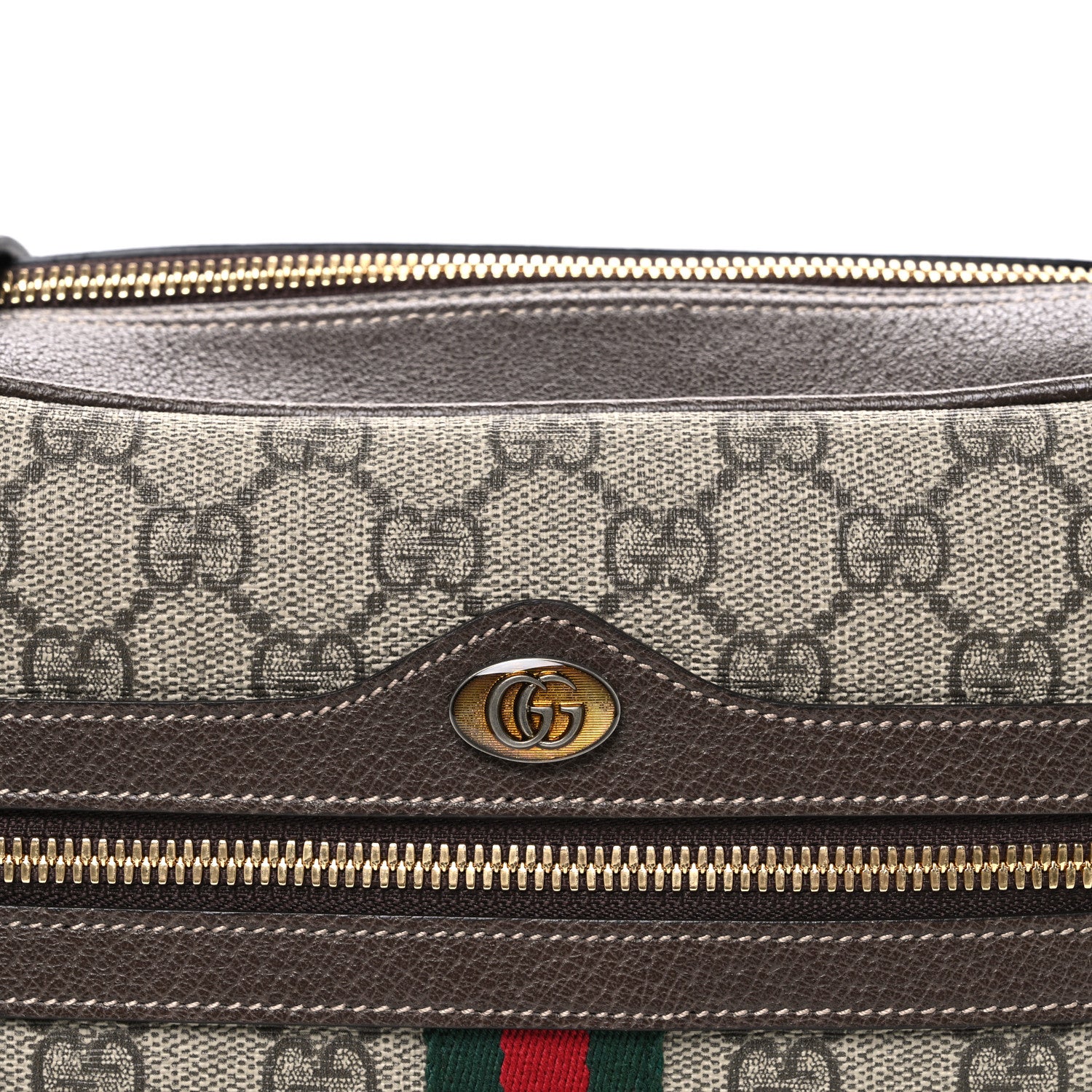 Gucci GG Supreme Monogram Web Small Ophidia Shoulder Bag Brown 8 of 10
