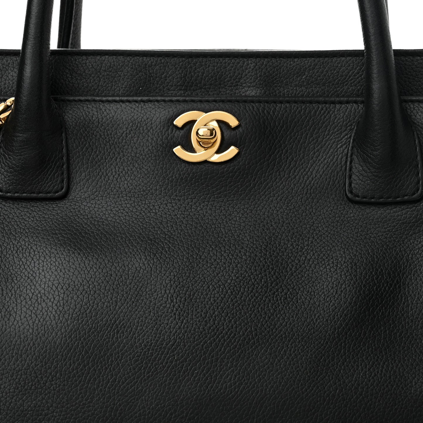 Calfskin Cerf Executive Shopper Tote Black
