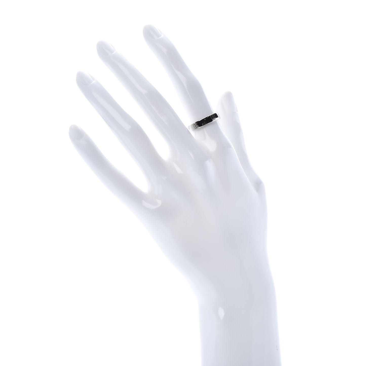 18K White Gold 4mm Happy Birthday Band Ring 50 5.25