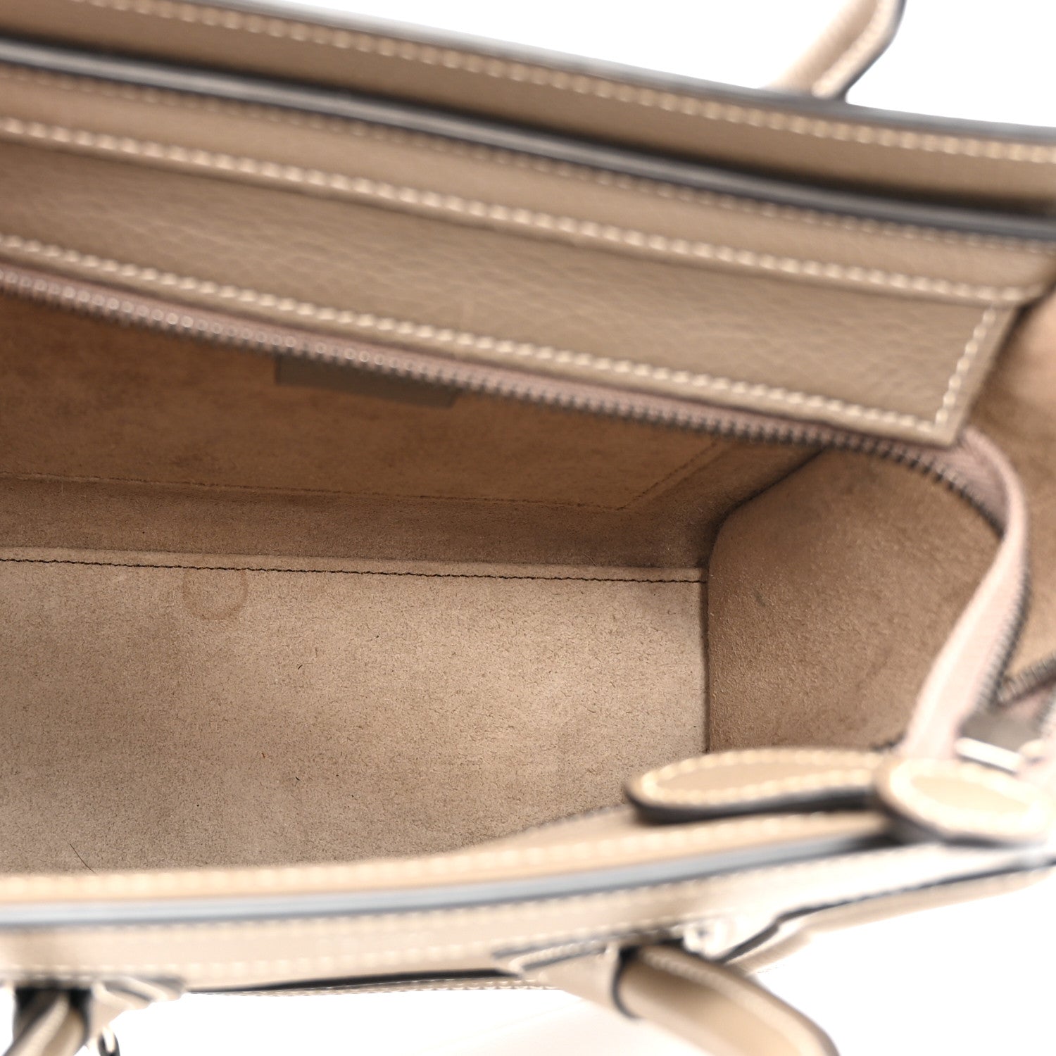 Celine Drummed Calfskin Nano Luggage Souris 5 of 11