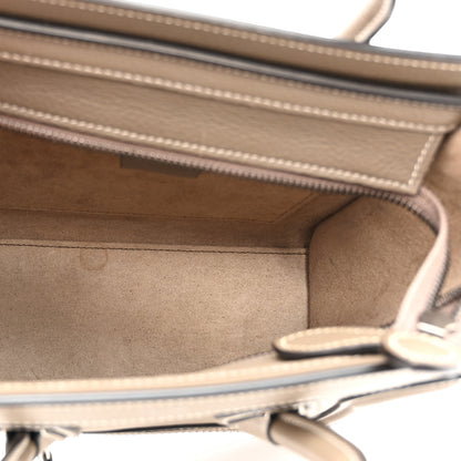 Celine Drummed Calfskin Nano Luggage Souris 5 of 11