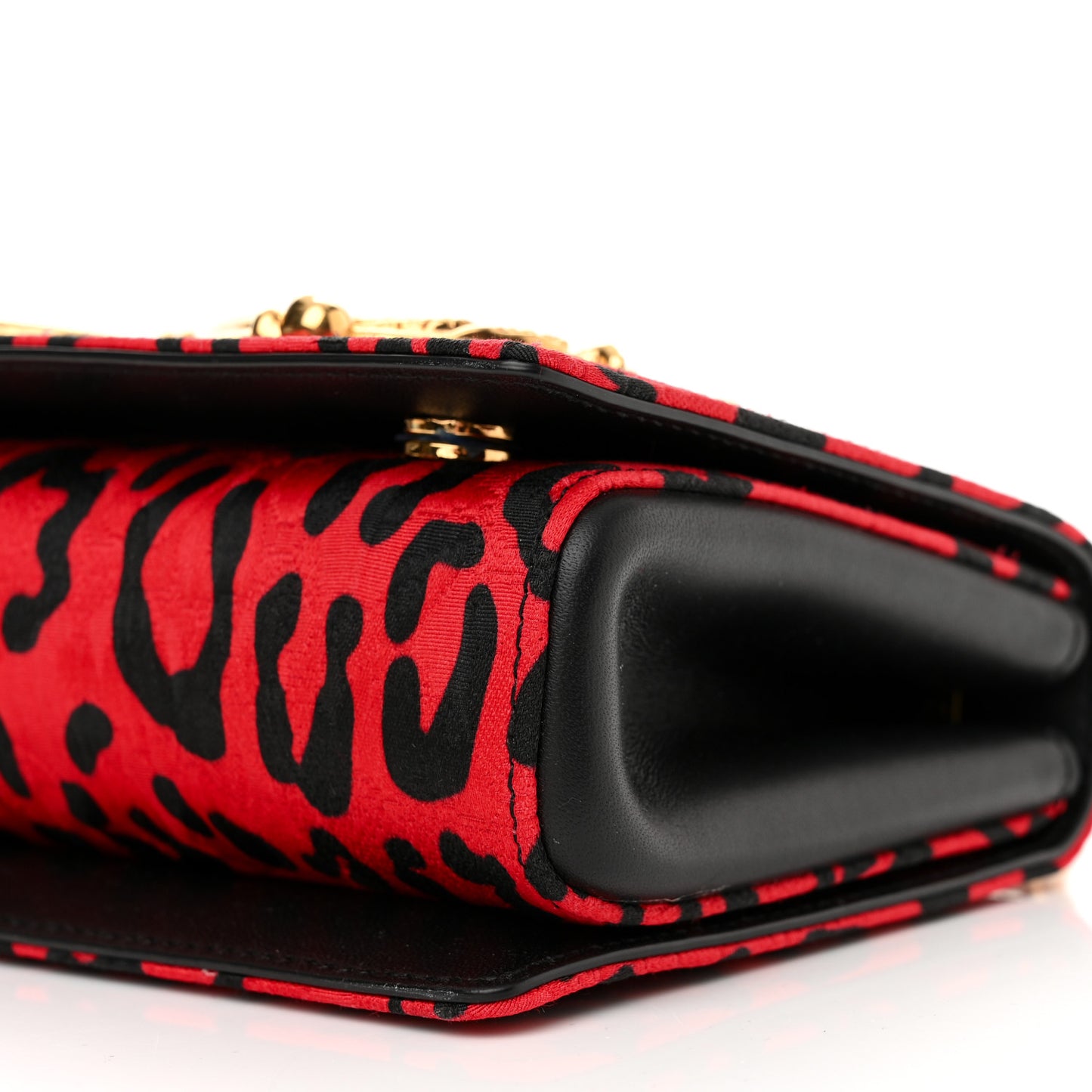 Brocade Fabric Leopard Print DG Girls Bag Multicolor