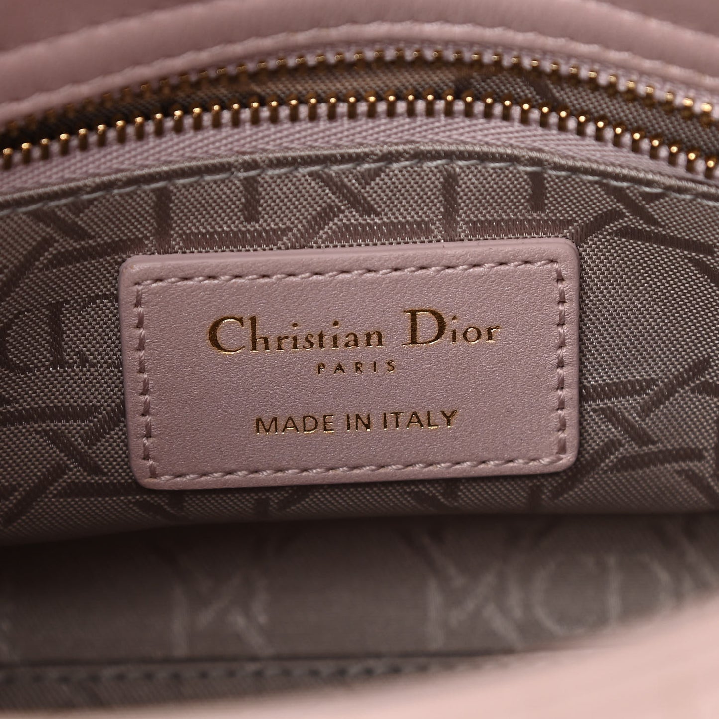 Metallic Lambskin Cannage Mini Lady Dior Lotus