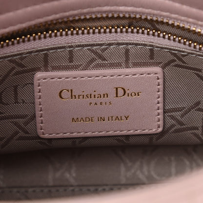 Christian Dior Metallic Lambskin Cannage Mini Lady Dior Lotus 6 of 15