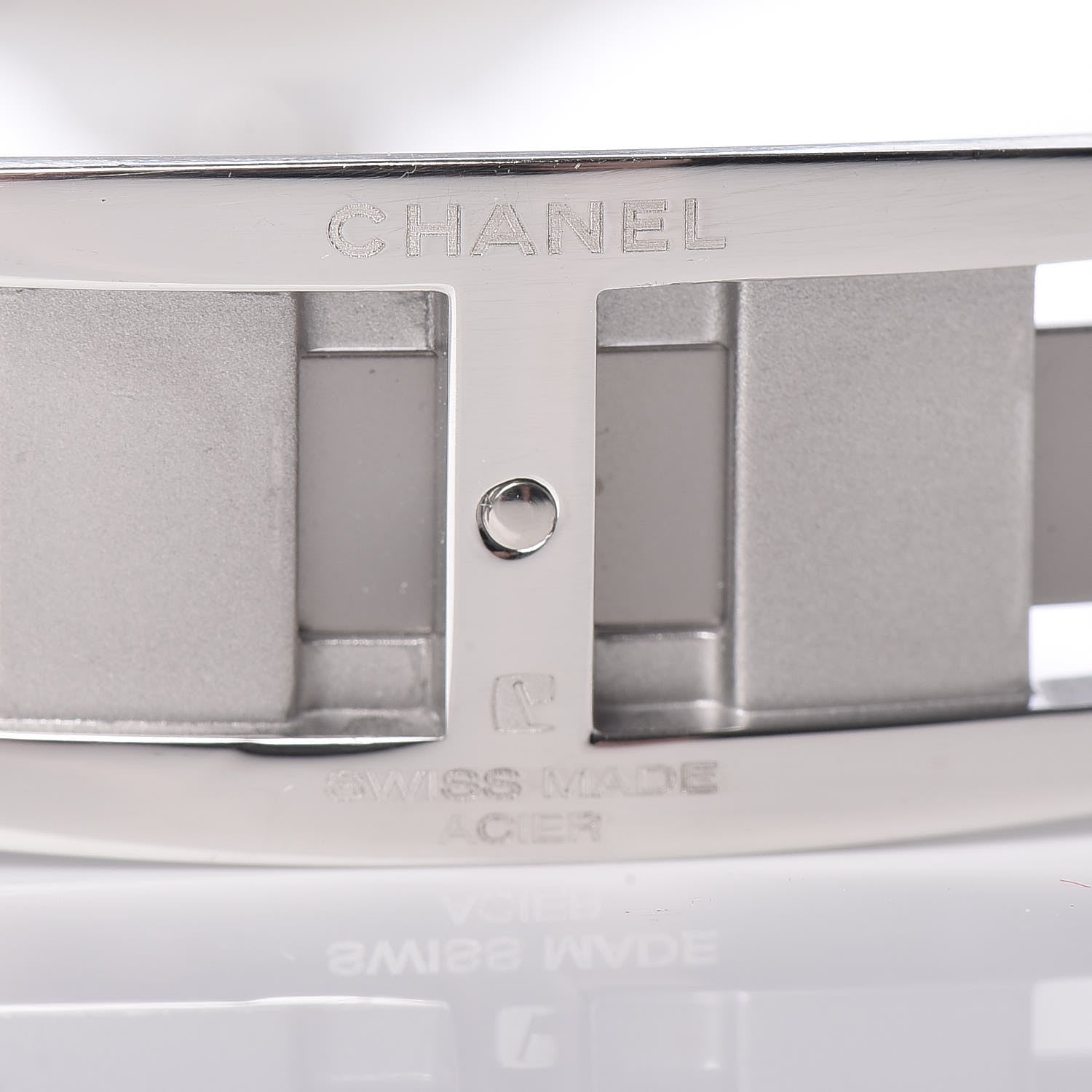 Chanel Stainless Steel Ceramic Diamond 33mm J12 Quartz Watch White 7 of 8