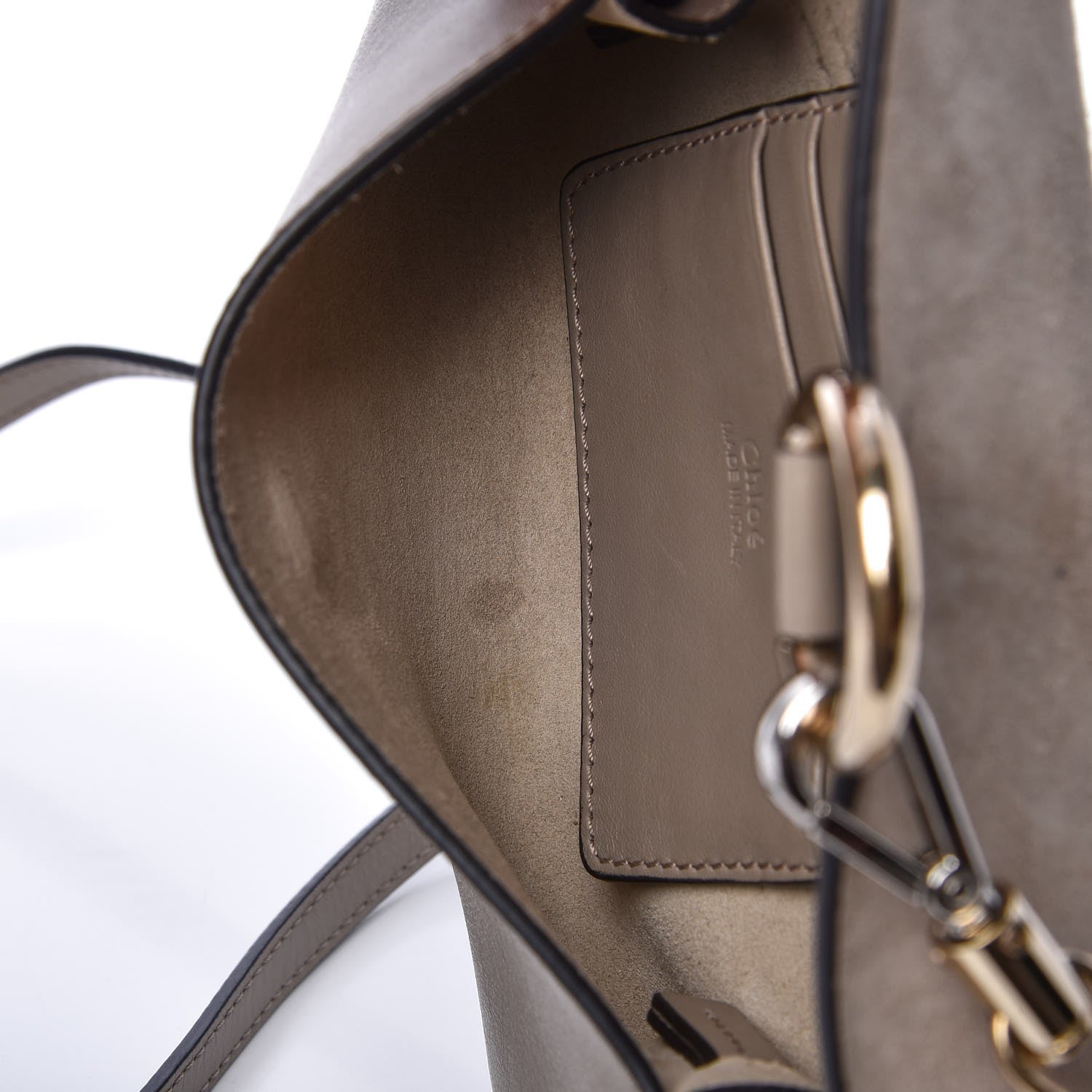 Chloe Suede Calfskin Mini Faye Shoulder Bag Motty Grey 5 of 9