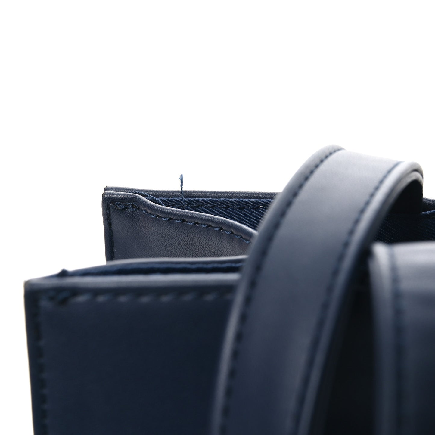 Vegan Leather Medium Shopping Bag Navy