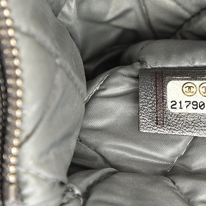 Chanel Metallic Calfskin Quilted Pixel Effect CC Beauty Clutch Silver 7 of 13