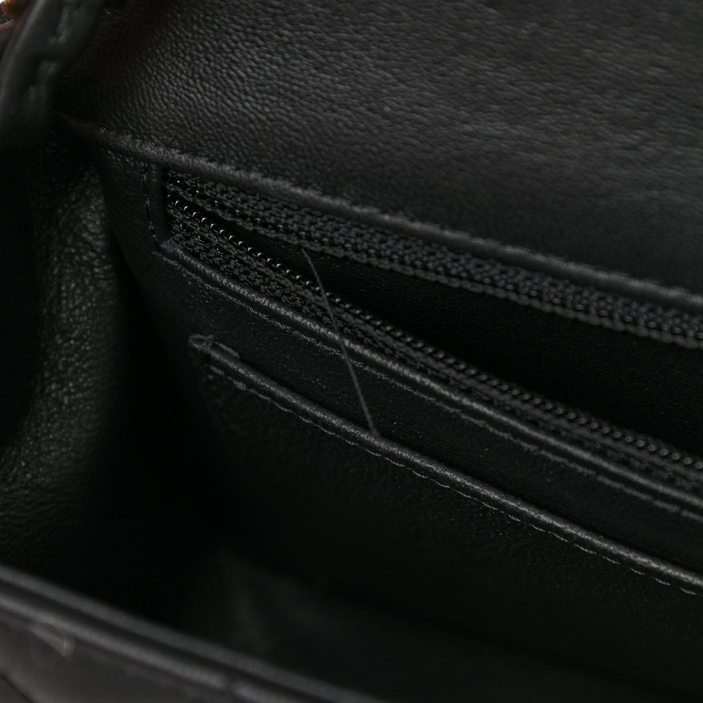Lambskin Quilted Mini Rectangular Flap Black White