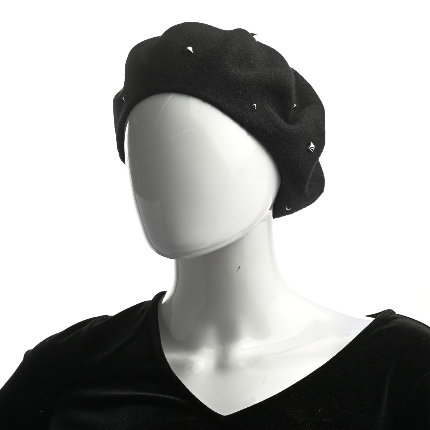 Cashmere Medor Studded Darling Beret S Black