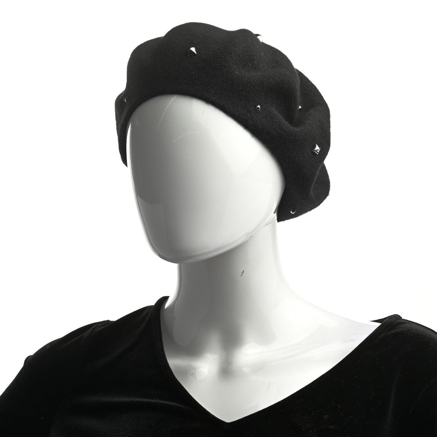 Hermes Cashmere Medor Studded Darling Beret S Black 2 of 8